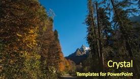  Presentation with japan beautiful landscape mountain fuji - Slide deck enhanced with rays and highlights with road background and a wine colored foreground