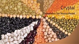  Presentation with lentils - Presentation with rays of different beans legumes background and a gold colored foreground