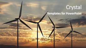  Presentation with light rays - PPT theme with rays of light at sunset background and a gray colored foreground