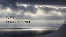  Presentation with clouds - Presentation theme consisting of rays-of-sun-through background and a light gray colored foreground