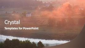  Presentation with fog - Audience pleasing PPT theme consisting of rays of the rising sun backdrop and a coral colored foreground