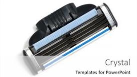  Presentation with razor - PPT layouts featuring razor-blade-cassette-on-white background and a white colored foreground