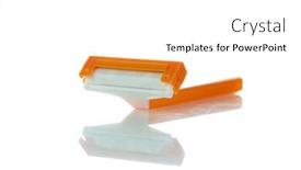  Presentation with razor - PPT theme enhanced with razor isolated on white background and a white colored foreground