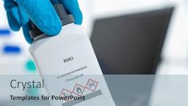 Presentation with laboratory chemical white - PPT theme consisting of rbio-rubidium-hypoiodite-cas-chemical background and a light blue colored foreground