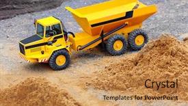  Presentation with road yellow - Cool new theme with rc cars - yellow dumper on a road backdrop and a coral colored foreground