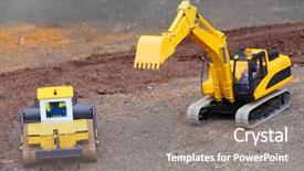  Presentation with road yellow - Presentation having rc cars - yellow excavator on a road background and a gray colored foreground