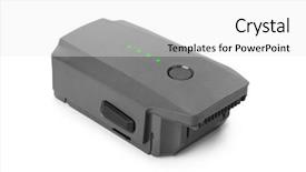  Presentation with battery - Colorful PPT theme enhanced with rc plane - battery for drone isolated backdrop and a white colored foreground