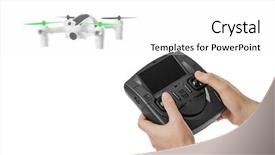  Presentation with control - Slide set with rc plane - drone and radio remote control background and a white colored foreground