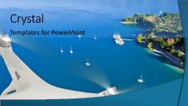  Presentation with yacht - Slides consisting of rc plane - drone flying above group background and a teal colored foreground