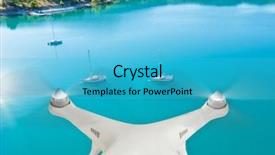  Presentation with yacht - Cool new presentation theme with rc plane - drone flying above group backdrop and a cyan colored foreground