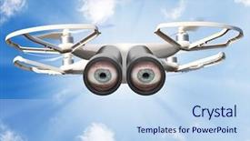  Presentation with drone - PPT theme consisting of rc plane - eyes on the sky drone background and a sky blue colored foreground