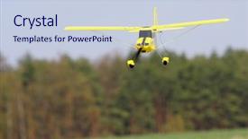  Presentation with motor - Beautiful PPT theme featuring rc plane - homemade radio control aircraft backdrop and a lemonade colored foreground