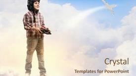  Presentation with toy - Cool new PPT layouts with rc plane - image of little boy backdrop and a  colored foreground