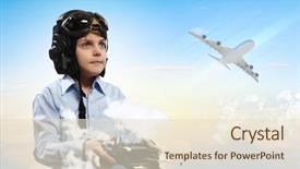  Presentation with toy - Slide deck having rc plane - image of little boy background and a  colored foreground