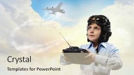  Presentation with toy - Slides with rc plane - image of little boy background and a  colored foreground