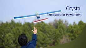  Presentation with radio - Audience pleasing PPT layouts consisting of rc plane - launching radio controlled airplane backdrop and a sky blue colored foreground