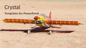  Presentation with control - Beautiful presentation theme featuring rc plane - radio control model airplane backdrop and a  colored foreground