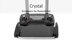  Presentation with remote - Beautiful PPT theme featuring rc plane - radio remote control for drone backdrop and a white colored foreground