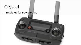  Presentation with radio - Presentation theme enhanced with rc plane - radio remote control for drone background and a white colored foreground