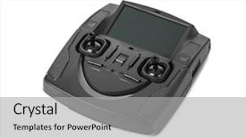  Presentation with radio 90s - PPT layouts enhanced with rc plane - radio remote control for drone background and a light gray colored foreground