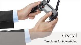  Presentation with hand world hands of jesus - Beautiful presentation design featuring rc plane - radio remote control in hands backdrop and a light gray colored foreground