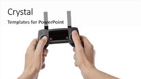  Presentation with remote - Cool new presentation with rc plane - radio remote control in hands backdrop and a white colored foreground