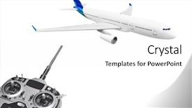  Presentation with avionics a plane control cockpit - PPT layouts with rc plane and radio remote background and a white colored foreground