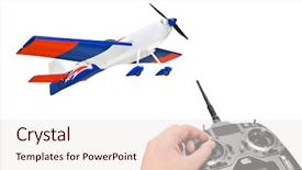  Presentation with remote - Beautiful slide deck featuring rc plane and radio remote backdrop and a sky blue colored foreground