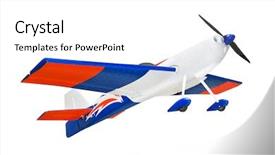  Presentation with avionics a plane control cockpit - Slides with rc plane isolated on white background and a white colored foreground