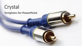  Presentation with audio video - PPT layouts with rcra - audio and video cables background and a white colored foreground