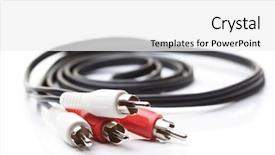  Presentation with audio video - PPT layouts enhanced with rcra - audio and video cables background and a white colored foreground
