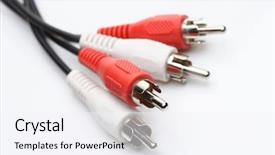  Presentation with audio video - Presentation theme consisting of rcra - audio and video cables background and a sky blue colored foreground