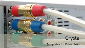  Presentation with electronics component for - Beautiful presentation featuring rcra - component video cable connected backdrop and a  colored foreground