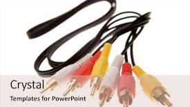  Presentation with cables - Audience pleasing presentation consisting of rcra - plugs and cables on white backdrop and a soft green colored foreground