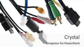  Presentation with audio video - Colorful theme enhanced with rcra - wires and connectors for computer backdrop and a white colored foreground