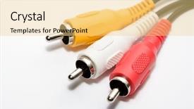  Presentation with cable - Presentation theme having rcra - rca cable background and a  colored foreground