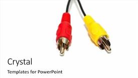  Presentation with cables - Theme with rca-cables-isolated-against background and a  colored foreground