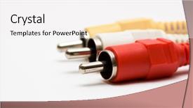  Presentation with wires and cables - Presentation theme with rcra - rca cables background and a  colored foreground