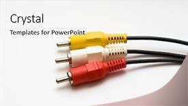  Presentation with cables - Audience pleasing presentation theme consisting of rcra - rca cables backdrop and a  colored foreground