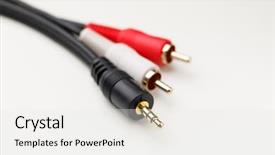  Presentation with audio pro - PPT layouts having rcra - rca mini jack audio cable background and a white colored foreground