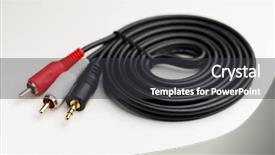  Presentation with audio - Audience pleasing slide deck consisting of rcra - rca mini jack audio cable backdrop and a dark gray colored foreground