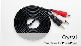  Presentation with audio - Slide deck enhanced with rcra - rca mini jack audio cable background and a white colored foreground