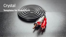  Presentation with repair audio technic - Cool new presentation theme with jini technology - rca mini jack audio cable backdrop and a gray colored foreground