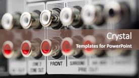  Presentation with audio - Colorful presentation theme enhanced with rcra - rca sockets of audio surround backdrop and a violet colored foreground