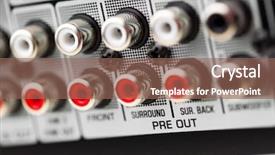  Presentation with audio - Presentation design consisting of rca sockets of audio surround background and a violet colored foreground