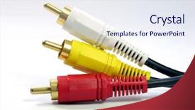  Presentation with wires and cables - Presentation theme consisting of rcra - rca-style a v cables plug background and a  colored foreground