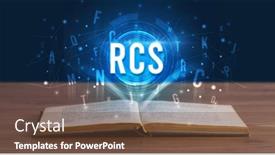  Presentation with digital book - PPT theme consisting of rcs-inscription-coming-out background and a tawny brown colored foreground