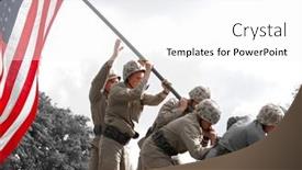  Presentation with veteran - Slides enhanced with re-enactment-of-iwo-jima background and a white colored foreground