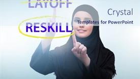  Presentation with learning - Theme having re-skilling-and-upskilling background and a sky blue colored foreground