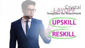  Presentation with learning - PPT theme consisting of re-skilling-and-upskilling background and a white colored foreground
